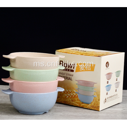 Dua pegang 4 Pairs Bowl Straw Gandum